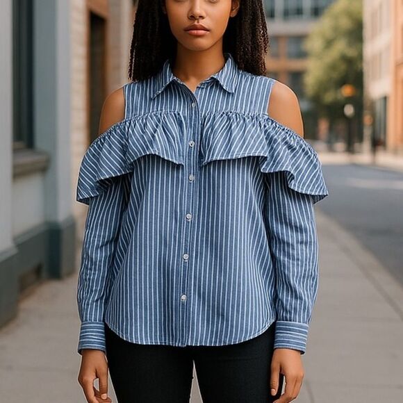 Harlow & Graham cold shoulder top Size Large - Picture 1 of 7